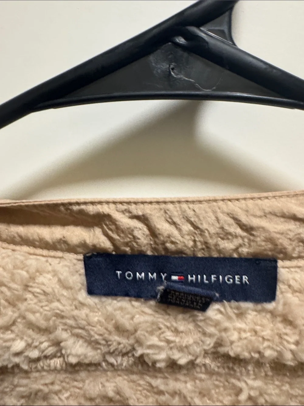 Tommy Hilfiger Textured Sherpa Crewneck Sweater in Beige Woman  L